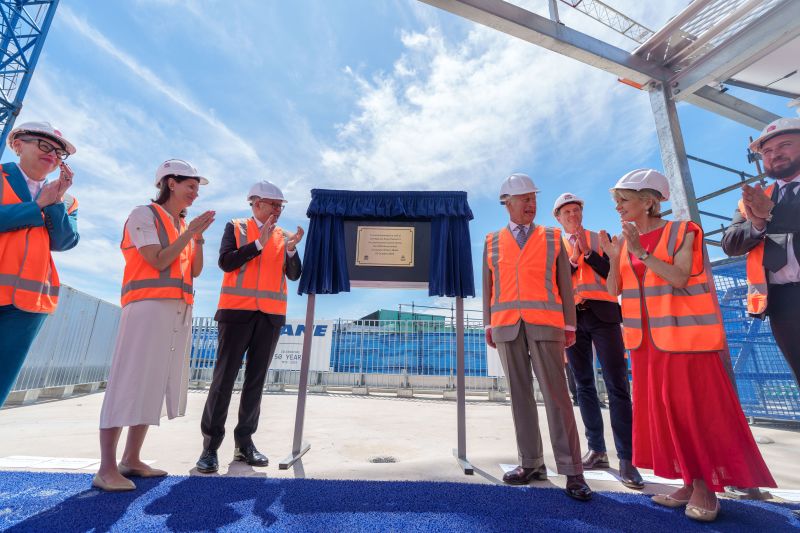 Plaque unveiling with King Charles III at the Glebe development